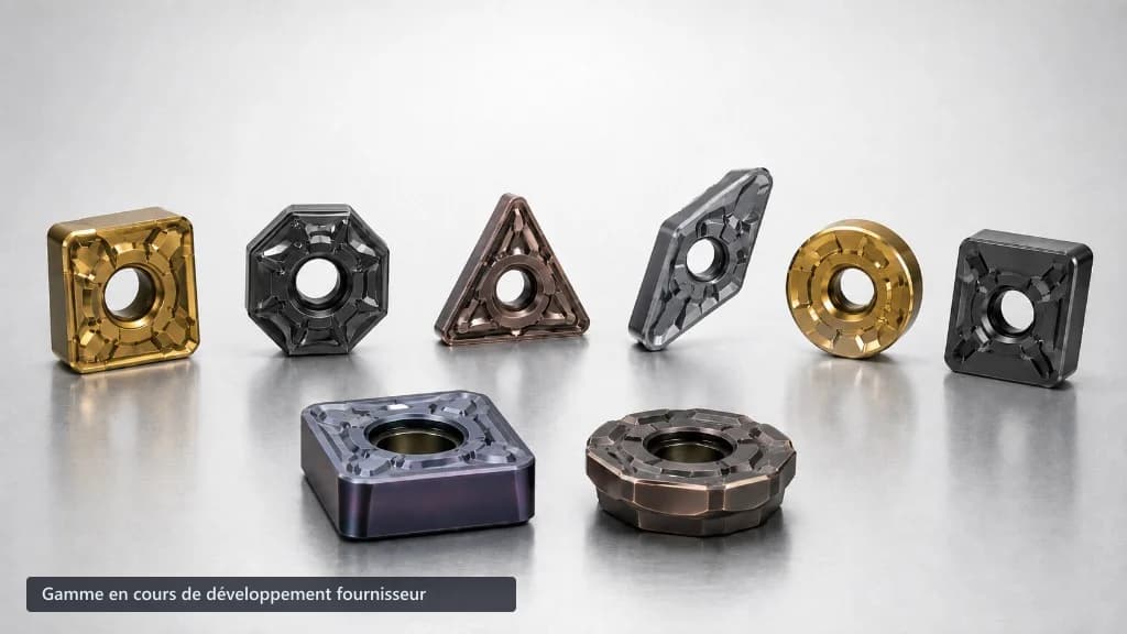 Plaquettes carbure de fraisage CNC Qeviora, gamme en cours de développement fournisseur
